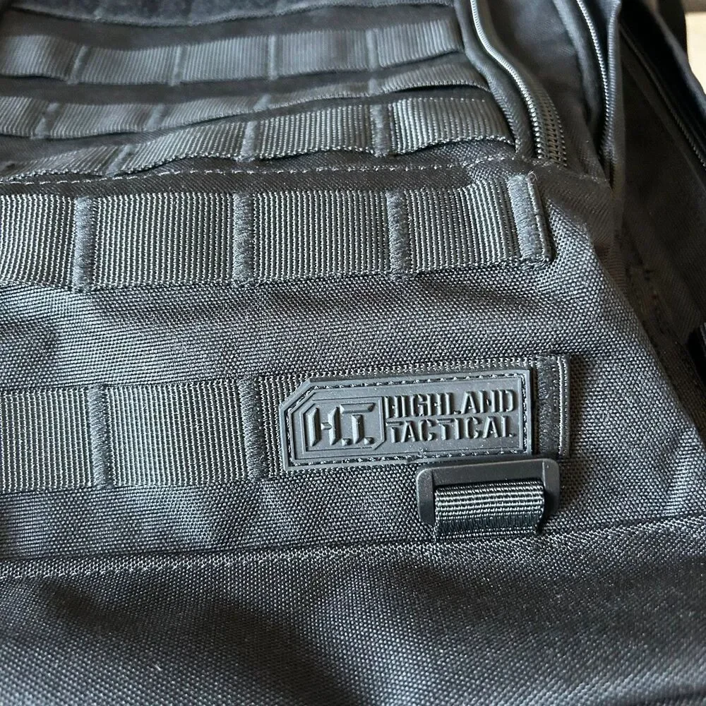 Highland Tactical Black Rumble Backpack Molle Webbing Water Resistant Pack
